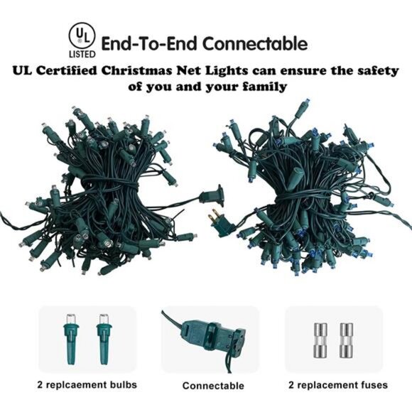 Halloween Lights Outdoor,100LED 5ftx5ft Halloween Net Lights With Connectable - Picture 5 of 8